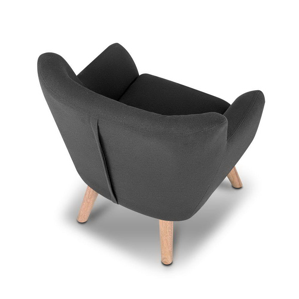 Artiss Kids Fabric Accent Armchair - Black