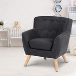 Artiss Kids Fabric Accent Armchair - Black