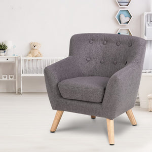 Artiss Kids Fabric Accent Armchair - Grey