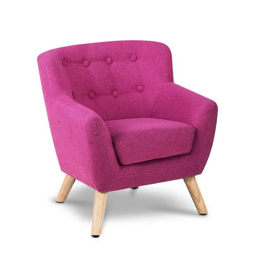 Artiss Kids Fabric Accent Armchair - Pink