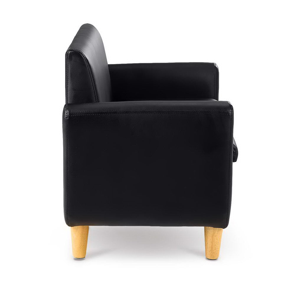 Artiss Kids PU Leather Double Armchair - Black