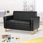 Artiss Kids PU Leather Double Armchair - Black