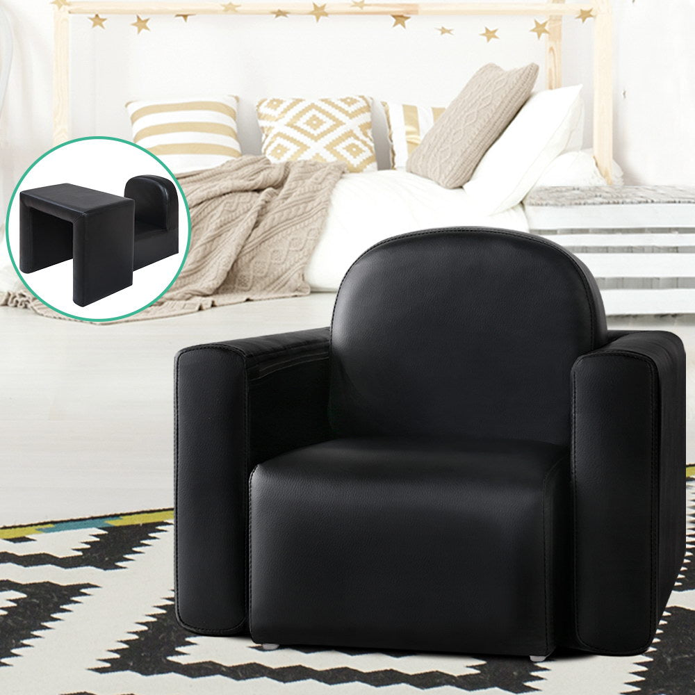 Artiss Kids Covertible Armchair - Black