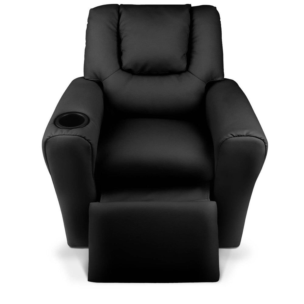 Artiss Kids PU Leather Reclining Armchair - Black