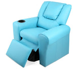 Artiss Kids PU Leather Reclining Armchair - Blue