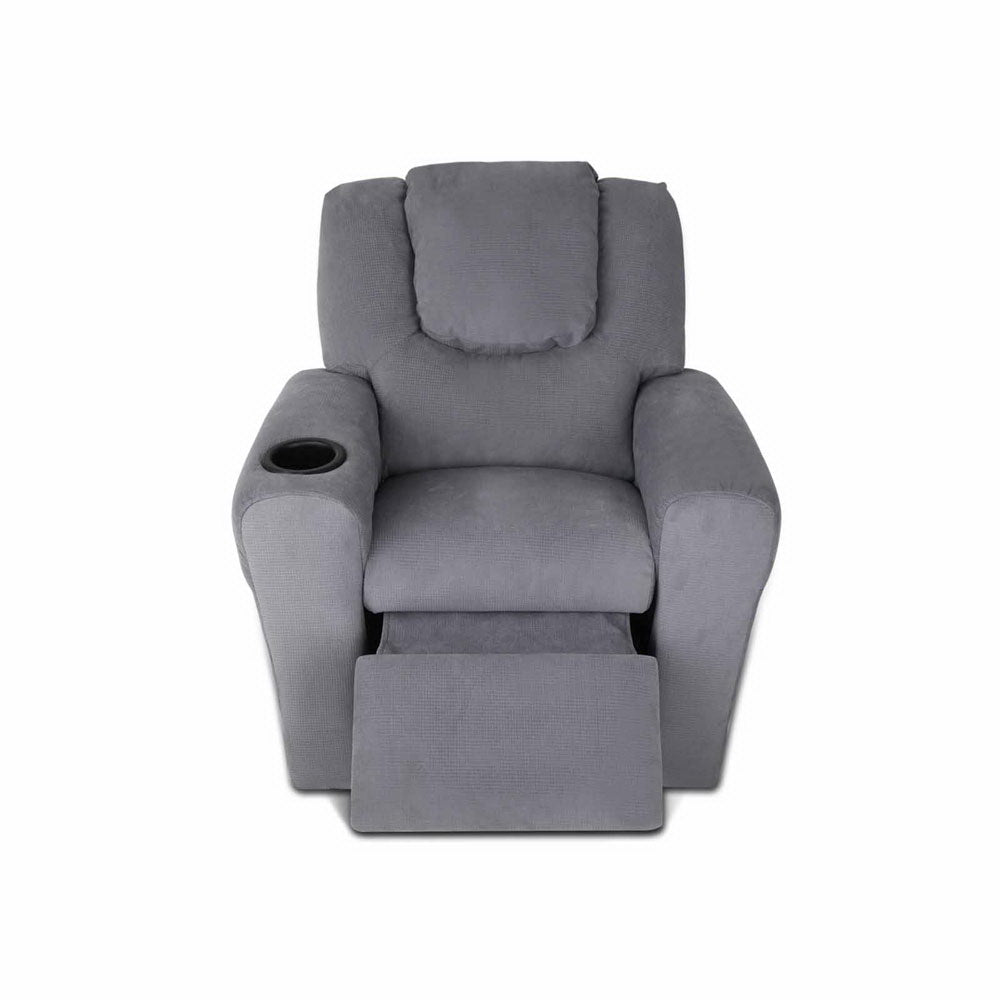 Artiss Kids Fabric Reclining Armchair - Grey