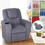 Artiss Kids Fabric Reclining Armchair - Grey