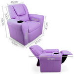 Artiss Kids PU Leather Reclining Armchair - Purple