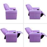 Artiss Kids PU Leather Reclining Armchair - Purple