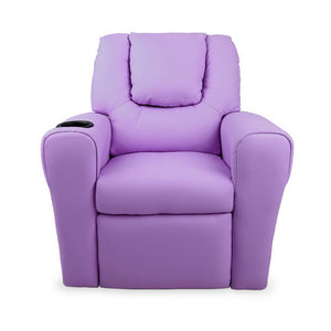 Artiss Kids PU Leather Reclining Armchair - Purple