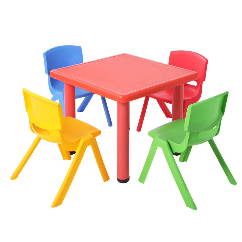 Keezi 5 Piece Kids Table and Chair Set - Red