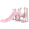 Keezi Kids Slide Swing Outdoor Indoor Playground Basketball Hoop Play Toddler Pink