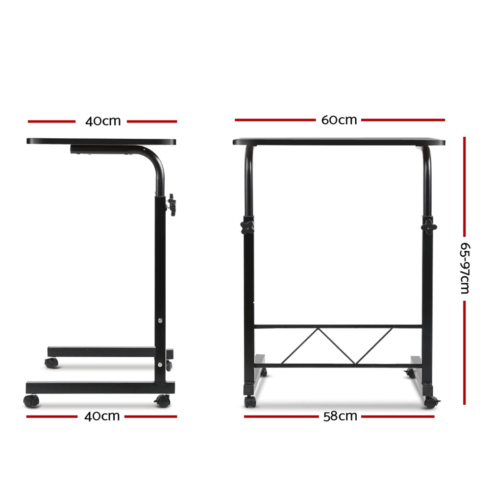 Portable Adjustable Wooden Latpop Stand - Black