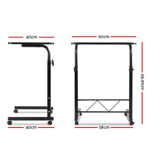 Portable Adjustable Wooden Latpop Stand - Black
