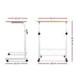 Mobile Twin Laptop Desk - Light Wood
