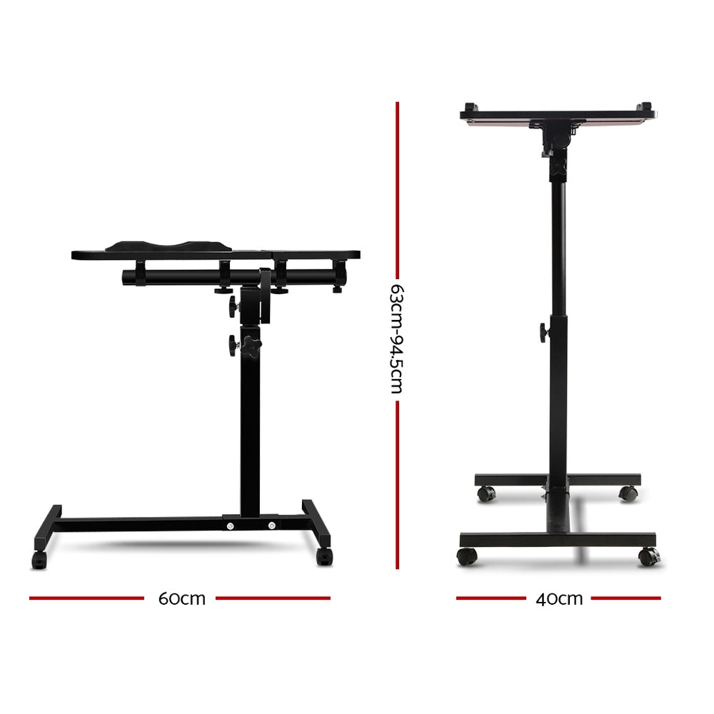 Adjustable Computer Stand with Cooler Fan - Black