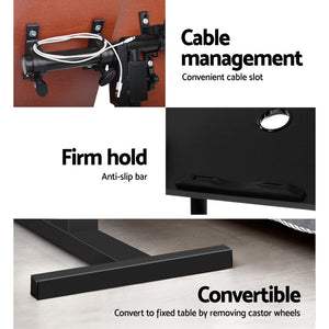 Adjustable Computer Stand with Cooler Fan - Black