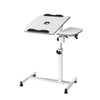 Adjustable Computer Stand with Cooler Fan - White