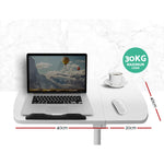 Adjustable Computer Stand with Cooler Fan - White