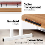 Mobile Twin Laptop Desk - Light Wood