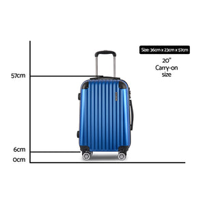 Wanderlite 20inch Lightweight Hard Suit Case Luggage Blue