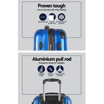 Wanderlite 2 Piece Lightweight Hard Suit Case Luggage Blue