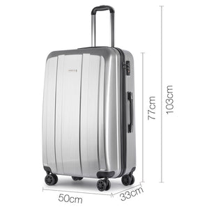 Wanderlite Lightweight Hard Suit Case Luggage Silver 