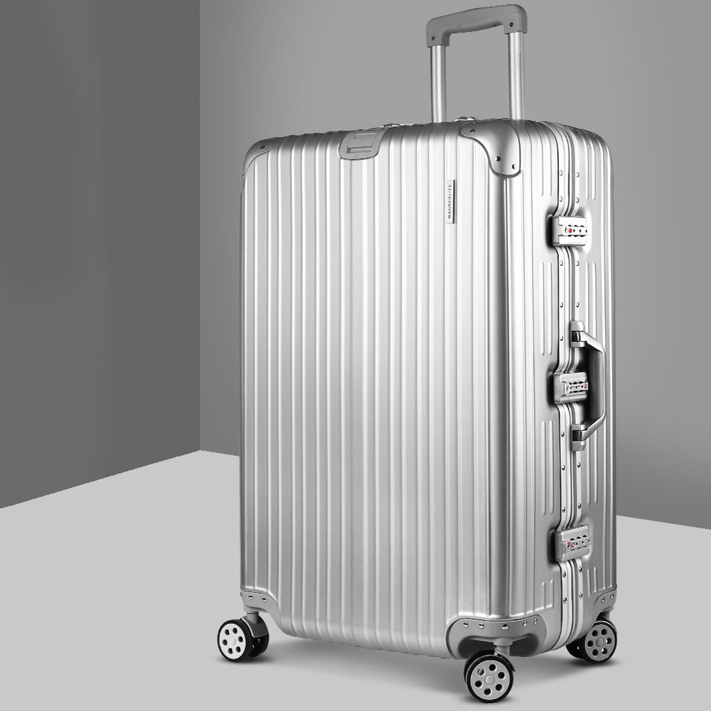 Wanderlite 28" Aluminium Luggage Trolley - Silver
