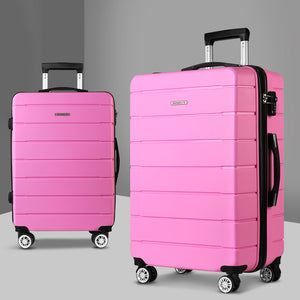 Wanderlite 2PC Luggage Suitcase Trolley - Pink