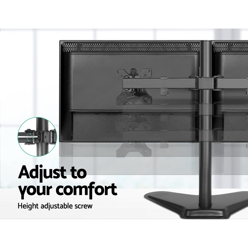 Dual HD LED Monitor Arm Stand TV Mount Holder 2 Arm Display Freestanding