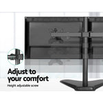 Dual HD LED Monitor Arm Stand TV Mount Holder 2 Arm Display Freestanding