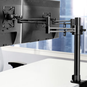 2 Arms Adjustable Monitor Screen Holder - Black