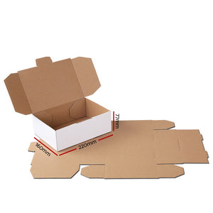 100x Mailing Box Mailer Diecut Cardboard Shipping Carton A5 220x160x77mm