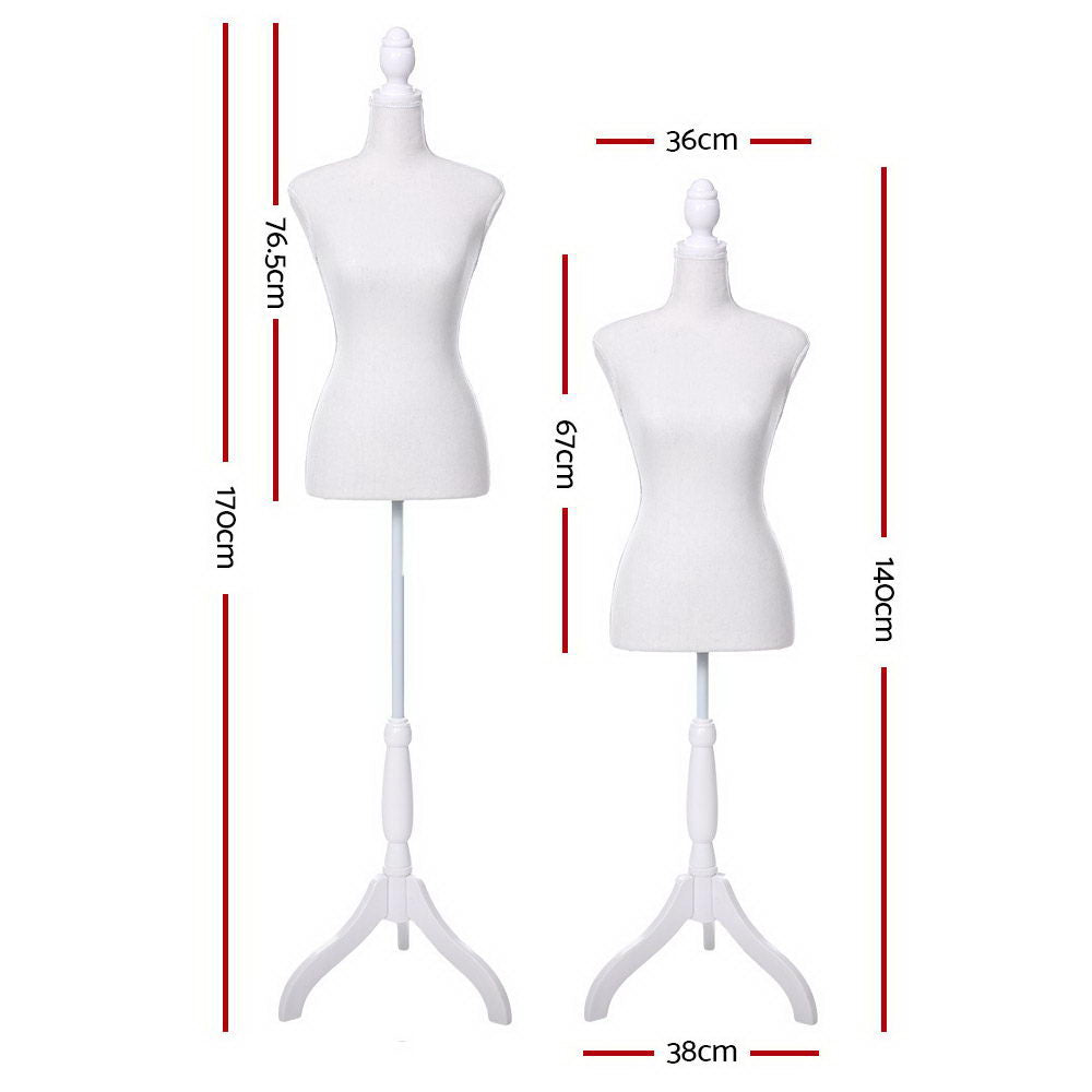 Female Mannequin 170cm Model Dressmaker Clothes Display Torso Tailor Wedding White