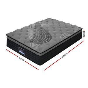 Giselle Bedding SINGLE Size Mattress Bed Pocket Spring Foam Bamboo 34CM