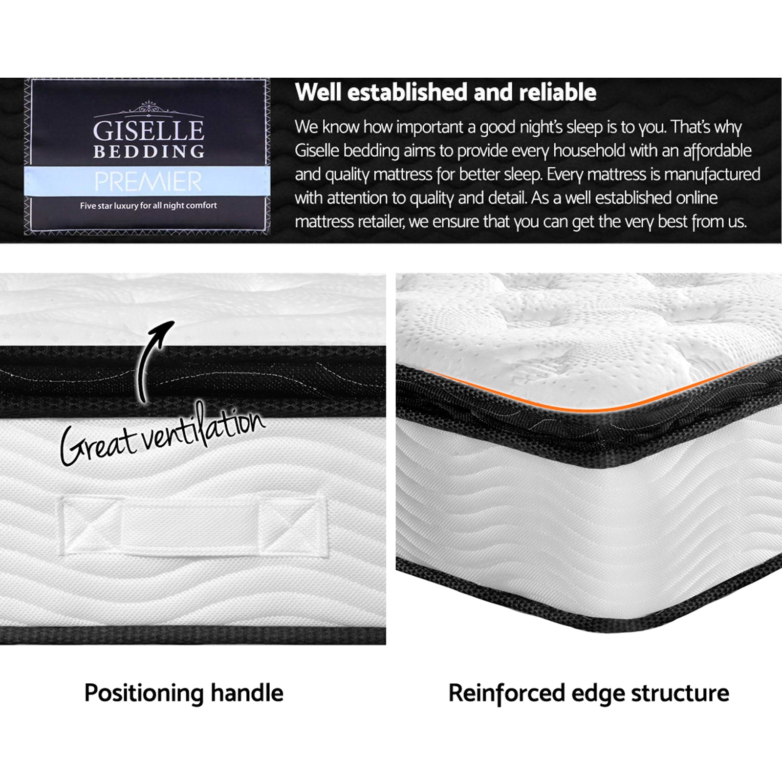 Giselle Bedding Queen Size 28cm Thick Foam Mattress