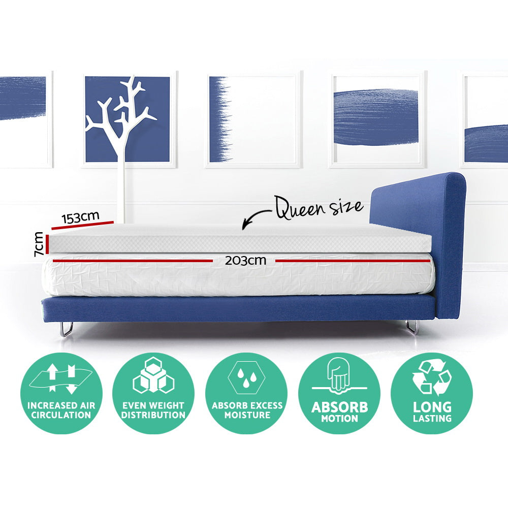 Giselle Bedding Queen Size 7cm Memory Foam Mattress Topper