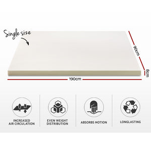 Single Size Memory Foam Mattress Topper