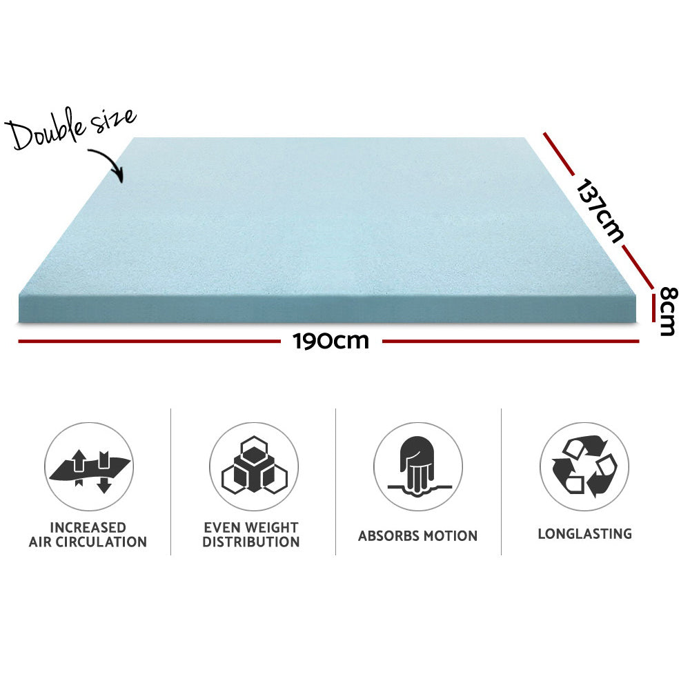 Giselle Bedding COOL GEL Memory Foam Mattress Topper BAMBOO Cover Double 8CM Mat