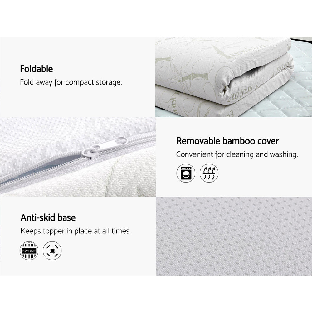Giselle Bedding COOL GEL Memory Foam Mattress Topper BAMBOO Cover Double 8CM Mat
