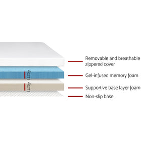 Giselle Bedding Double Size Dual Layer Cool Gel Memory Foam Topper