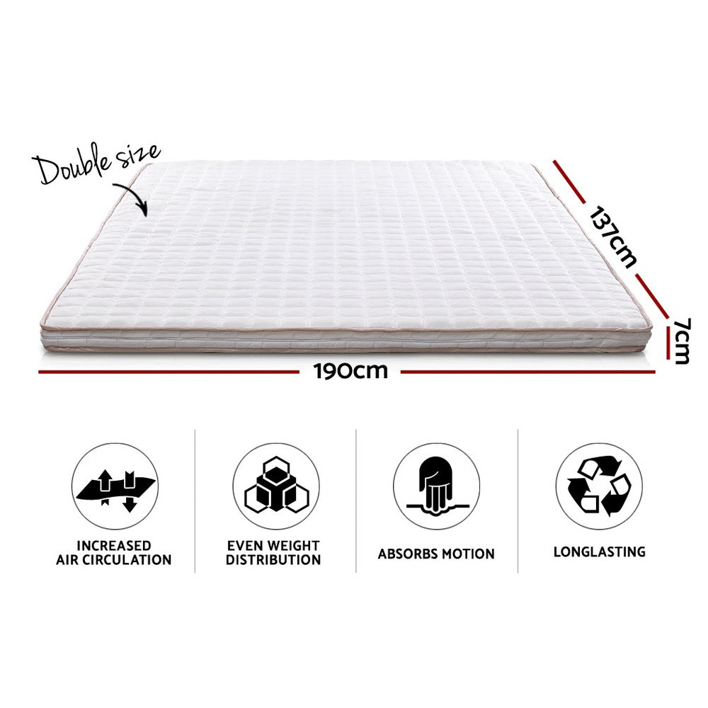 Giselle Bedding Memory Foam Mattress Topper Bed Underlay Cover Double 7cm