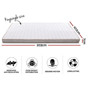 Giselle Bedding Memory Foam Mattress Topper Bed Underlay Cover King Single 7cm