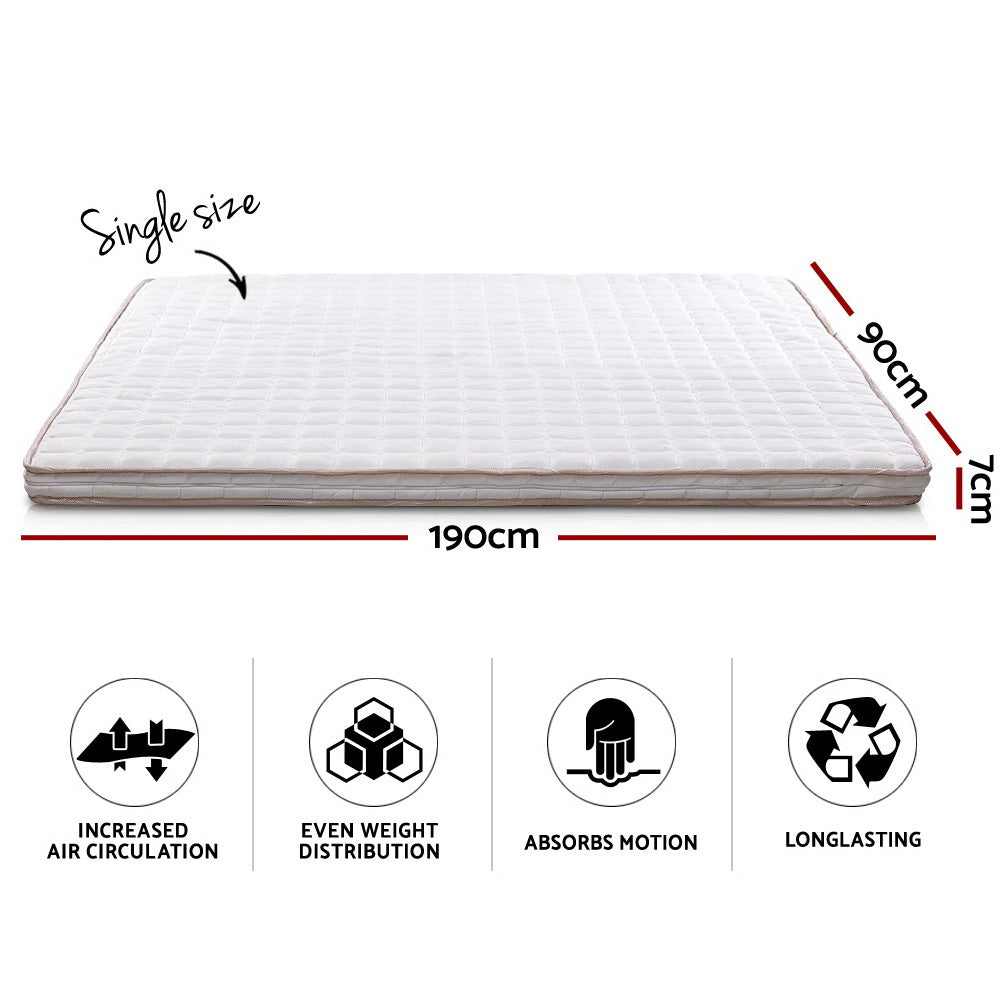 Giselle Bedding Memory Foam Mattress Topper Bed Underlay Cover Single 7cm