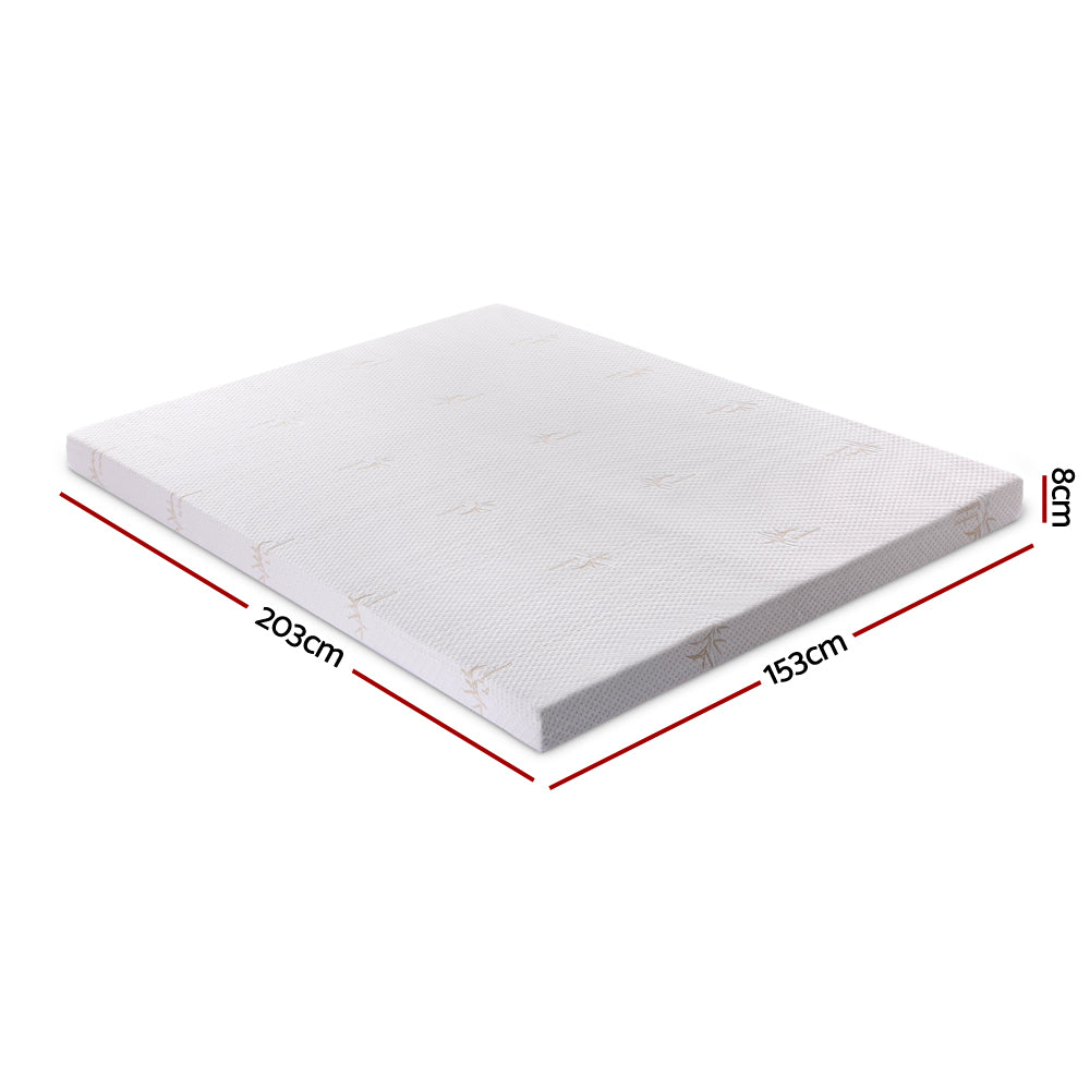 Giselle Bedding Bamboo Charcoal Memory Foam Mattress Topper Queen 8CM Underlay