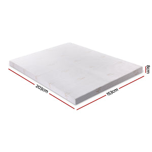 Giselle Bedding Bamboo Charcoal Memory Foam Mattress Topper Queen 8CM Underlay