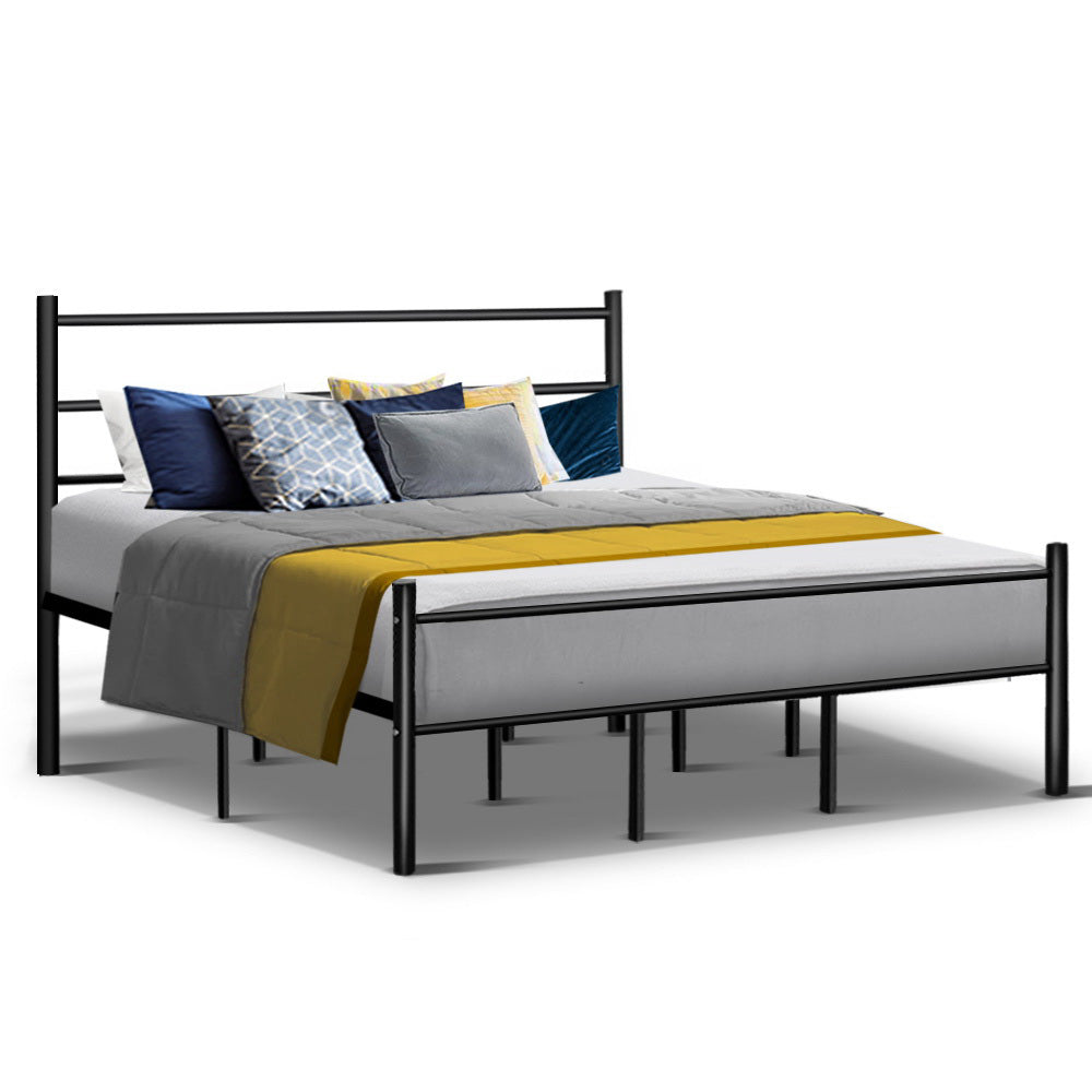 Artiss Metal King Bed Frame - Black