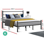 Artiss Metal King Bed Frame - Black