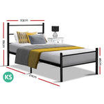 Artiss Metal King Single Bed Frame - Black