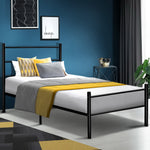 Artiss Metal King Single Bed Frame - Black